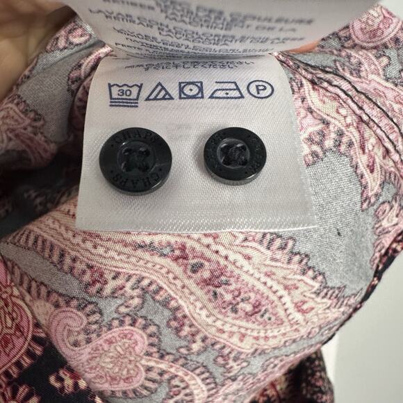 Chaps Womens Top Size XXL Long Sleeve Paisley No Iron Button Front Flip Cuff - Picture 6 of 9